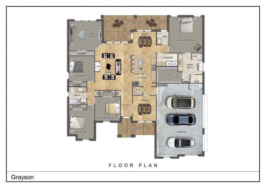 2D floor plan layout of this home in Kessler Farms, Brock, TX (Image 4). 2D floor plan layout of this home in Kessler Farms, Brock, TX (Image 4).