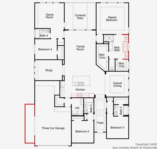 2D floor plan layout of this home in Homestead, Schertz, TX (Image 3).