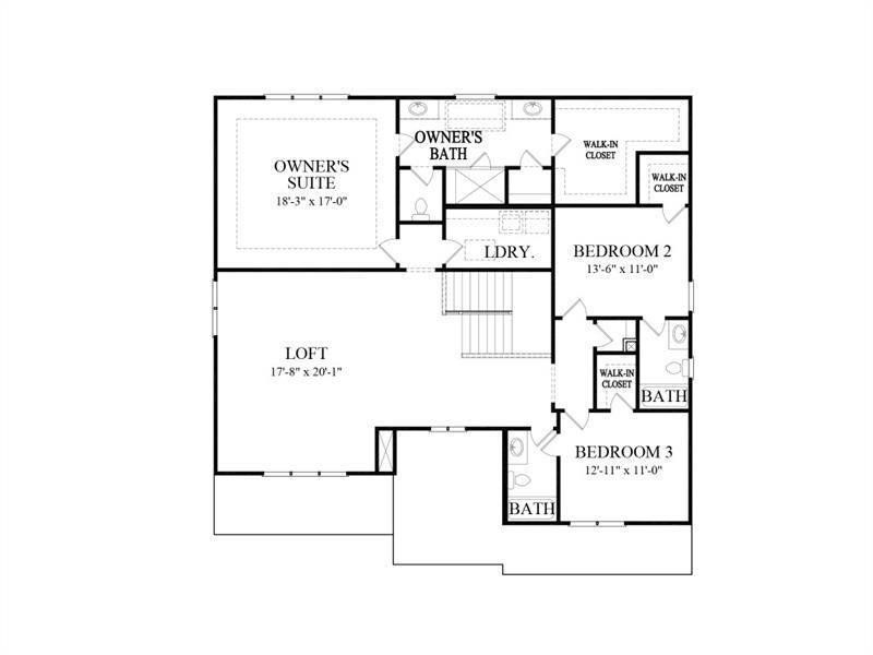 2D floor plan layout of this home in Hillshire, Cumming, GA (Image 4).
