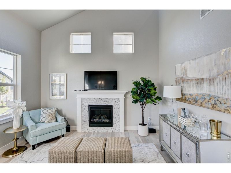 Furnished interior view inside a new home in Highlands at Fox Hill, Longmont (Image 11). Furnished interior view inside a new home in Highlands at Fox Hill, Longmont (Image 11).