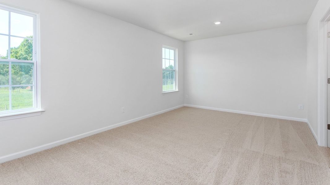 Spacious, unfurnished interior of a new home in The Gables at Edinborough Townes, Gibsonville (Image 19). Spacious, unfurnished interior of a new home in The Gables at Edinborough Townes, Gibsonville (Image 19).