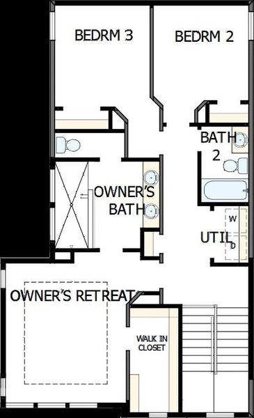 2D floor plan layout of this home in Elyson 40', Katy, TX (Image 3).