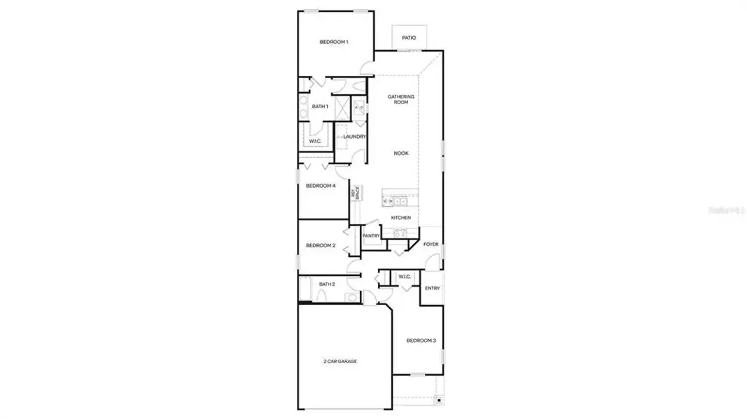 2D floor plan layout of this home in Grand Reserve, Bunnell, FL (Image 3).