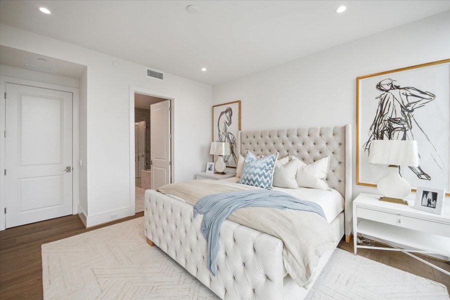 En-suite bedroom. Photos are of a similar unit with the same floor plan