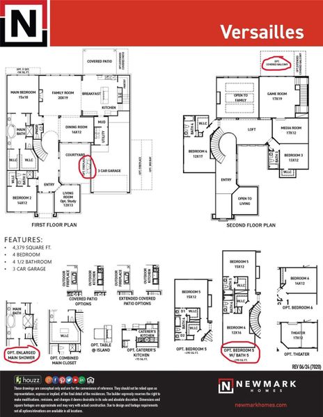 Here you can see the floor plan and included options circled in red.