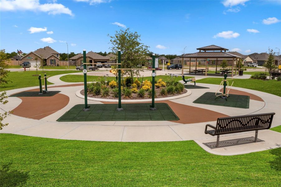 Amenities include a community park, playground, outdoor gym, beach volleyball court and covered pavilion