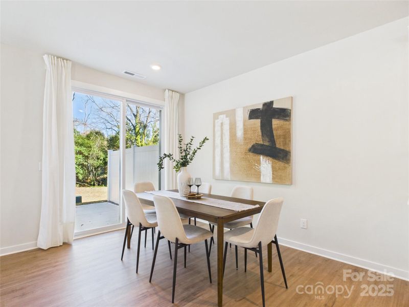Breakfast area comfortably fits a table for 6.