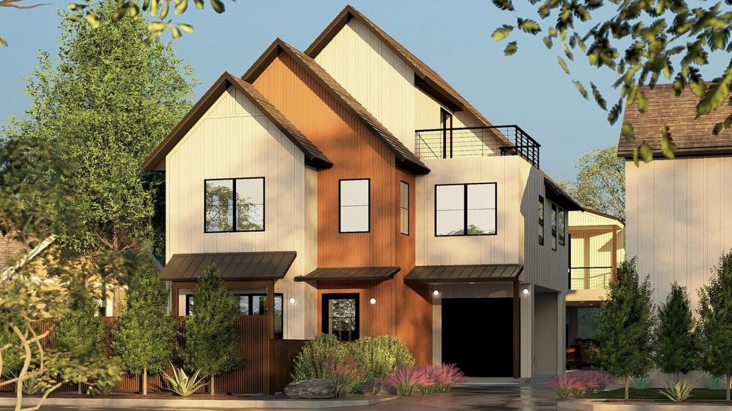 View of front of house with a balcony and a metal roof View of front of house with a balcony and a metal roof