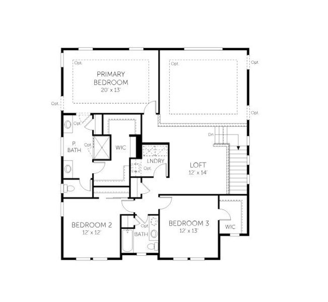 2D floor plan layout for the Willow - Homesites by Dream Finders Homes in Trevenna, Windsor, CO (Image 6). 2D floor plan layout for the Willow - Homesites by Dream Finders Homes in Trevenna, Windsor, CO (Image 6).