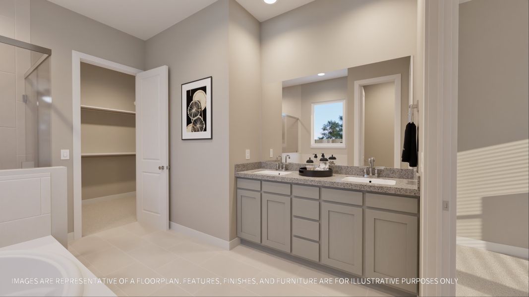 Furnished interior view inside a new home in Sunterra 40, Katy (Image 17).