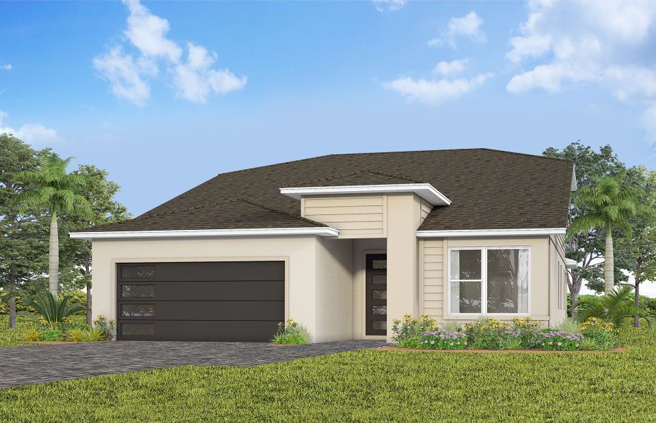 Representative exterior photo of a completed home built from the Mystique Grand by Del Webb in Del Webb Lakehaven, Clermont, FL (Image 19).