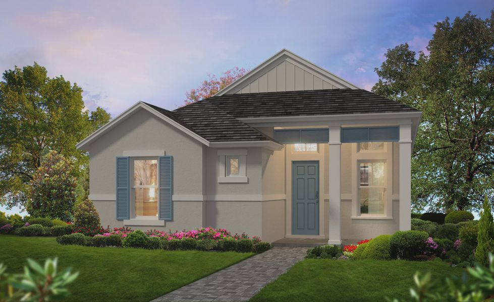 Representative exterior photo of a completed home built from the Lantana by ICI Homes in Persimmon Park, Wesley Chapel, FL (Image 3). Representative exterior photo of a completed home built from the Lantana by ICI Homes in Persimmon Park, Wesley Chapel, FL (Image 3).