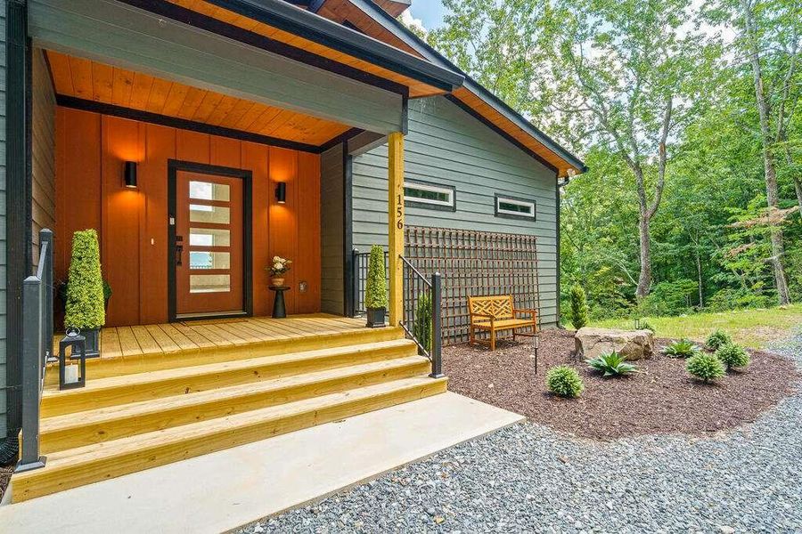 Exterior details and patio area of a home in , Ellijay (Image 36).