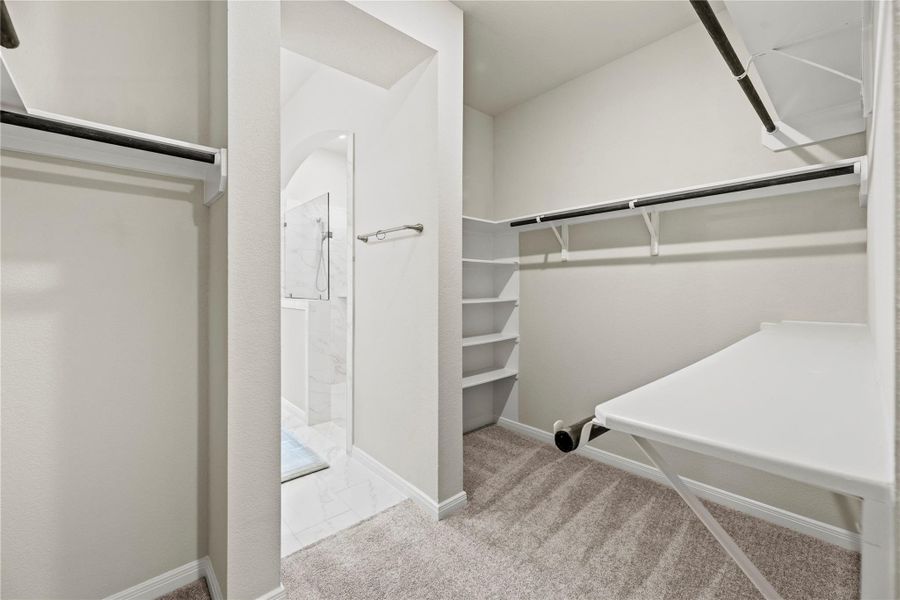 Walk in closet in the primary.