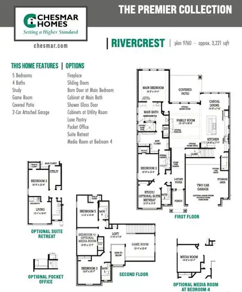 2D floor plan layout of this home in Brookewater 60's, Rosenberg, TX (Image 4).