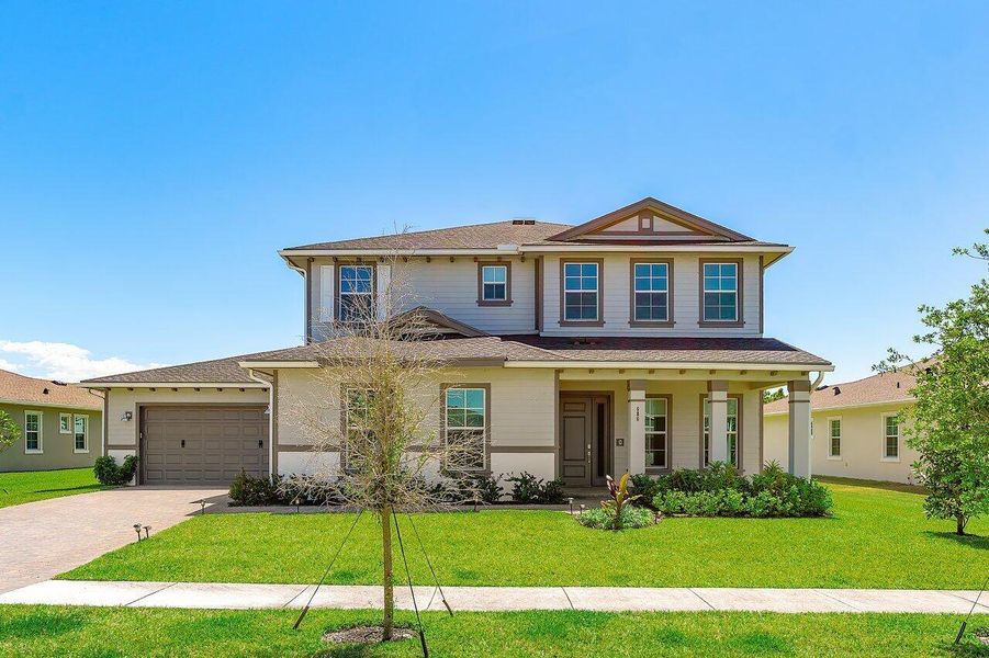 Front exterior of a new home in , Loxahatchee, FL, highlighting curb appeal (Image 27).