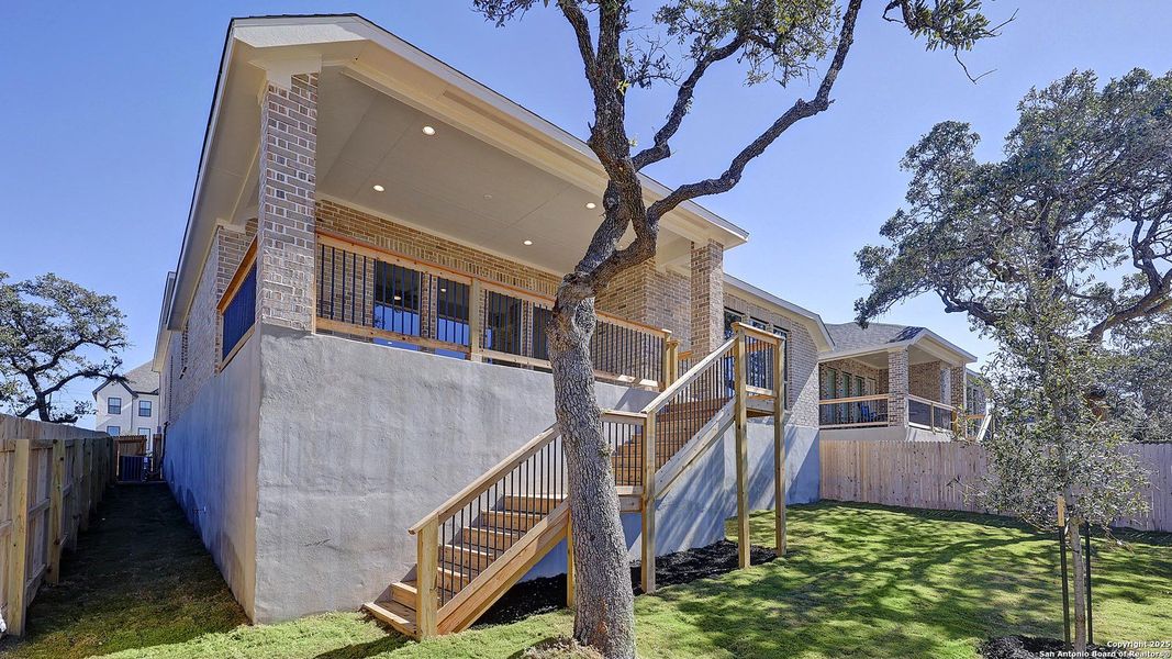 Exterior details and patio area of a home in Ranches At Creekside 55', Boerne (Image 2). Exterior details and patio area of a home in Ranches At Creekside 55', Boerne (Image 2).