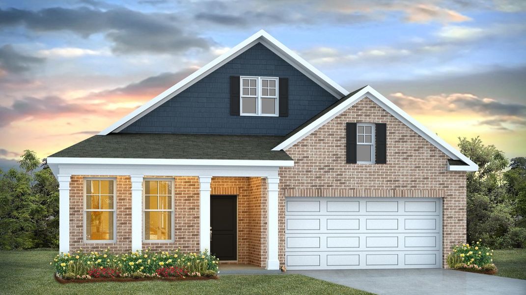 Representative exterior photo of a completed home built from the Dover by D.R. Horton in Meadowview Plantation, Sumter, SC (Image 2). Representative exterior photo of a completed home built from the Dover by D.R. Horton in Meadowview Plantation, Sumter, SC (Image 2).