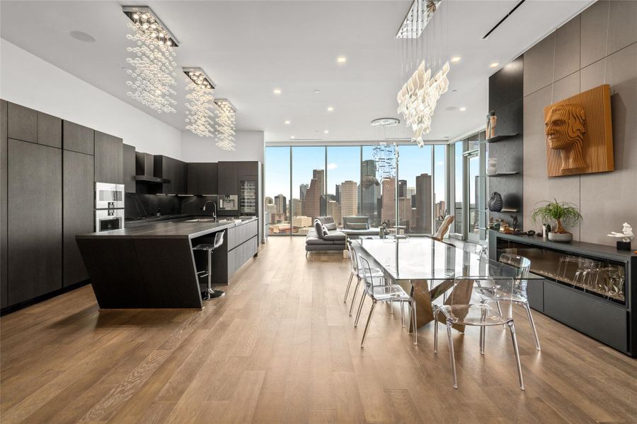 Living and dining room.