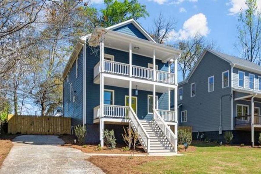 Front exterior of a new home in , Atlanta, GA, highlighting curb appeal (Image 22). Front exterior of a new home in , Atlanta, GA, highlighting curb appeal (Image 22).