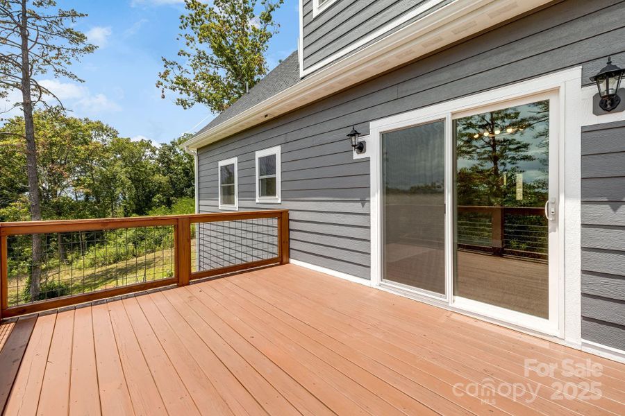 Exterior details and patio area of a home in , Asheville (Image 24).