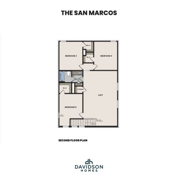 2D floor plan layout for the The San Marcos E by Davidson Homes LLC in Heartland, Heartland, TX (Image 3).