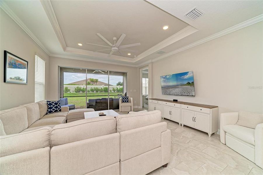 Furnished interior view inside a new home in Esplanade at Azario Lakewood Ranch, Lakewood Ranch (Image 26). Furnished interior view inside a new home in Esplanade at Azario Lakewood Ranch, Lakewood Ranch (Image 26).