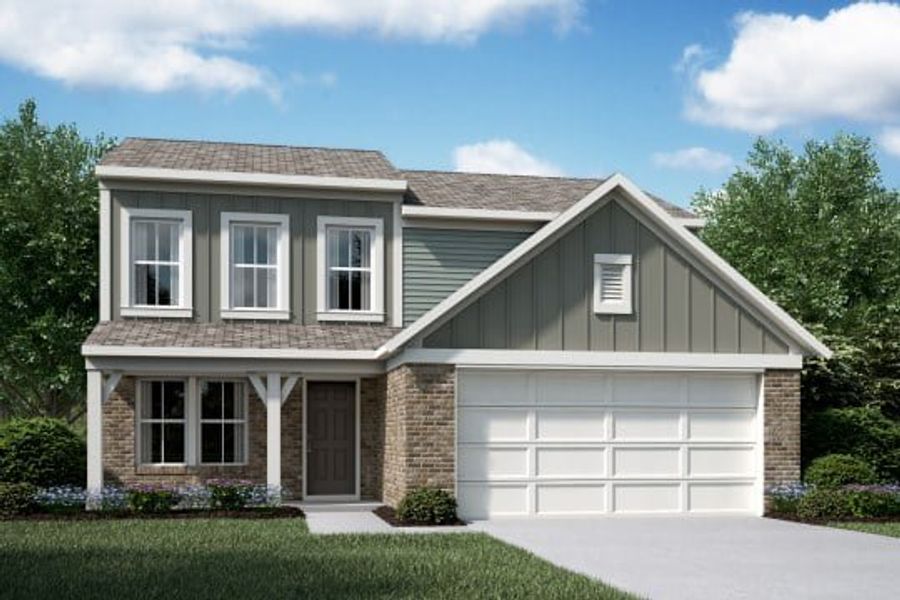 Representative exterior photo of a completed home built from the Wesley by Fischer Homes in Cherry Glen, Euharlee, GA (Image 15).