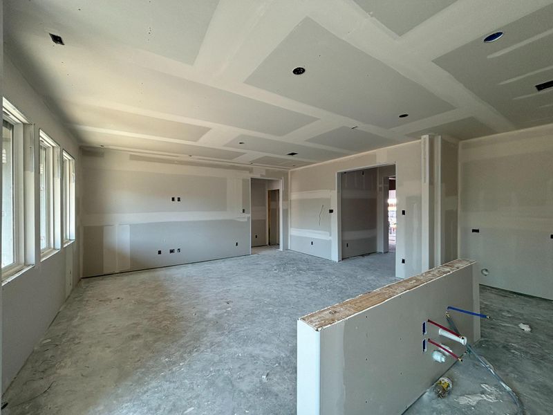 Construction progress - kitchen overlooking family room