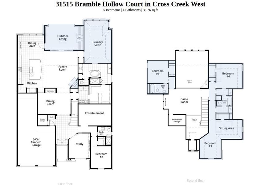 2D floor plan layout of this home in Cross Creek West, Fulshear, TX (Image 4). 2D floor plan layout of this home in Cross Creek West, Fulshear, TX (Image 4).