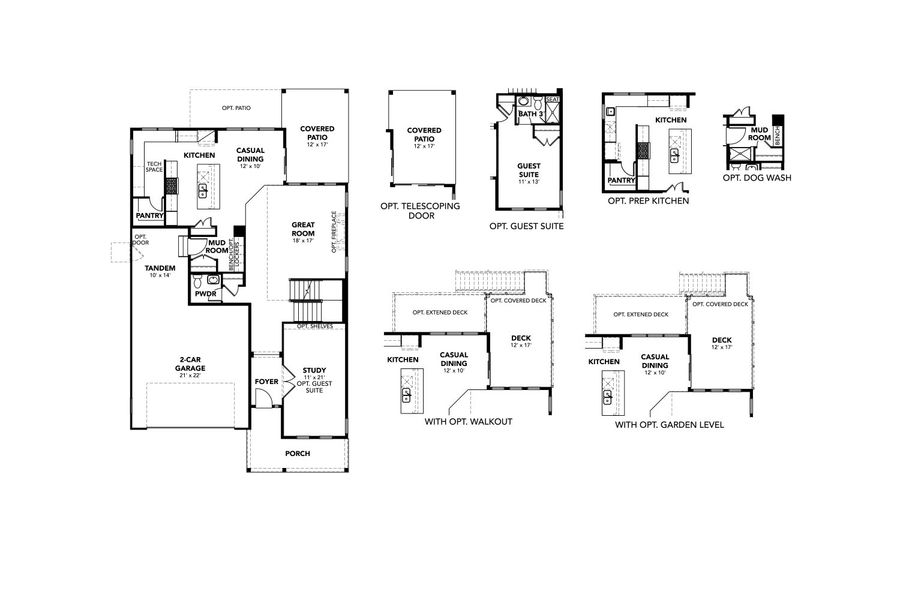 2D floor plan layout for the Ruth by Brightland Homes in Dillon Pointe - Journey, Broomfield, CO (Image 4).