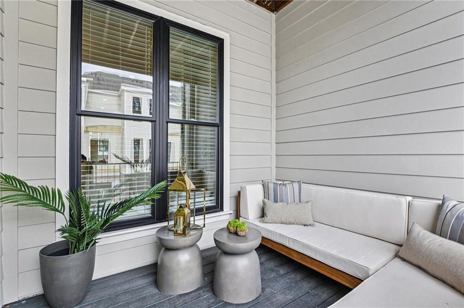 Exterior details and patio area of a home in Byers Park, Alpharetta (Image 33).