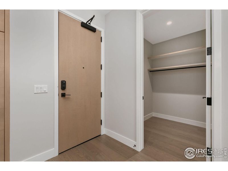 Large, walk-in entry closet.