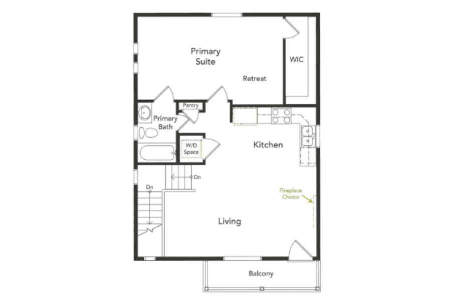 2D floor plan layout of this home in Banning Lewis Ranch - New Homes Colorado Springs, Colorado Springs, CO (Image 3).