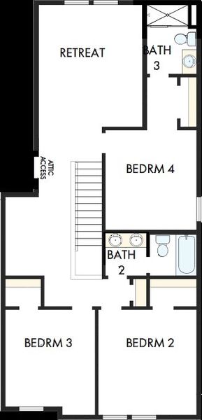 2D floor plan layout of this home in Serenity - The Park Collection, Fuquay Varina, NC (Image 3). 2D floor plan layout of this home in Serenity - The Park Collection, Fuquay Varina, NC (Image 3).