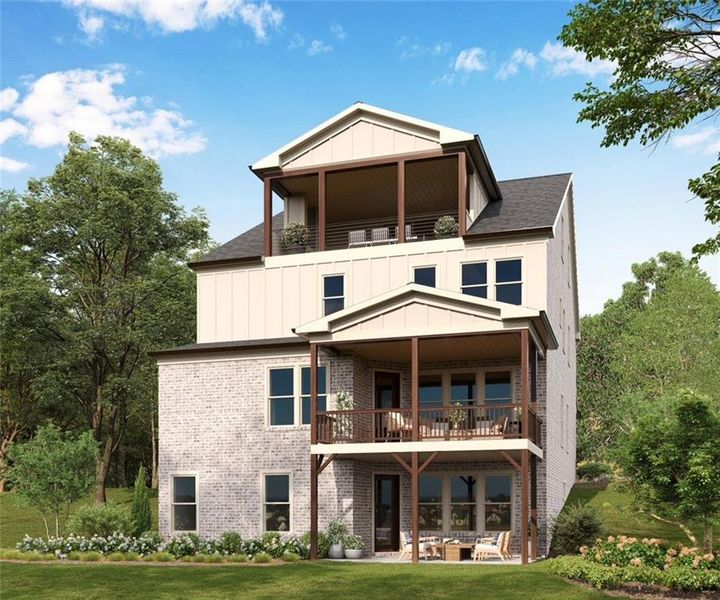 Front exterior of a new home in , Suwanee, GA, highlighting curb appeal (Image 21).