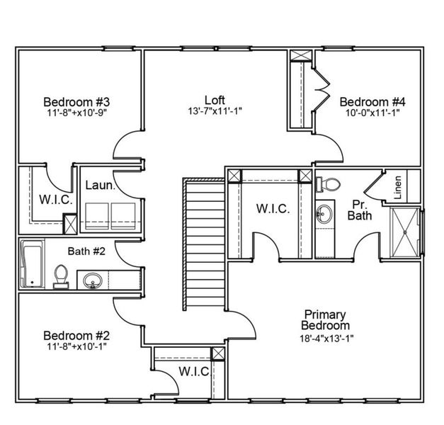 2D floor plan layout for the McDowell - Genesis Value Collection by Mungo Homes in Leander Lee Preserve, Lillington, NC (Image 3).