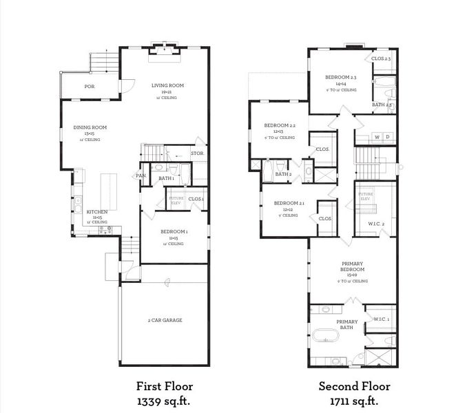 2D floor plan layout of this home in Carroll Crest, Carrollton, TX (Image 2).
