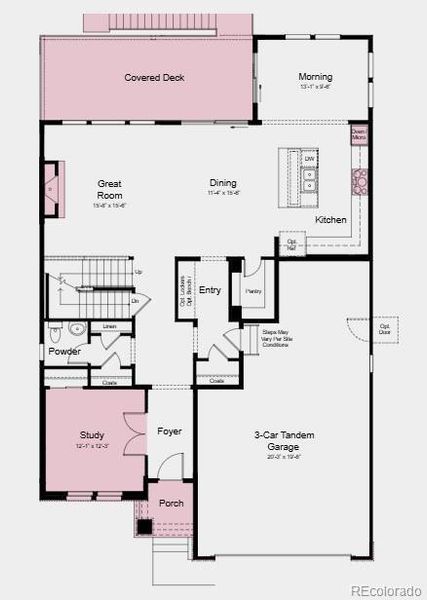 Additional Highlights Include: Gourmet kitchen, study in place of flex, modern fireplace at great room, raised vanities, covered deck, walkout unfinished basement, backyard landscaping, and additional sink at upstairs secondary bath.