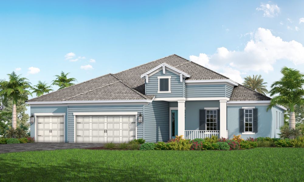 Representative exterior photo of a completed home built from the Kiawah 2 by Neal Communities in SkySail, Naples, FL (Image 18).