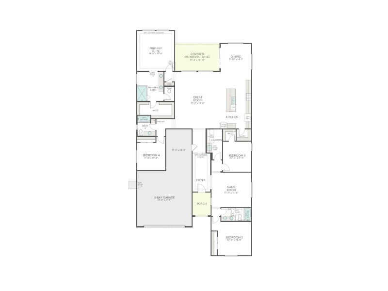 2D floor plan layout for the Calderwood Plan 4504 by Tri Pointe Homes in Terraza, San Tan Valley, AZ (Image 3).