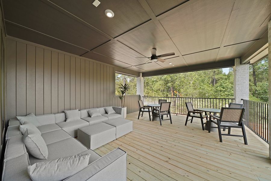 Exterior details and patio area of a home in COLTON - Fedrick Harris, Todd Mission (Image 27).