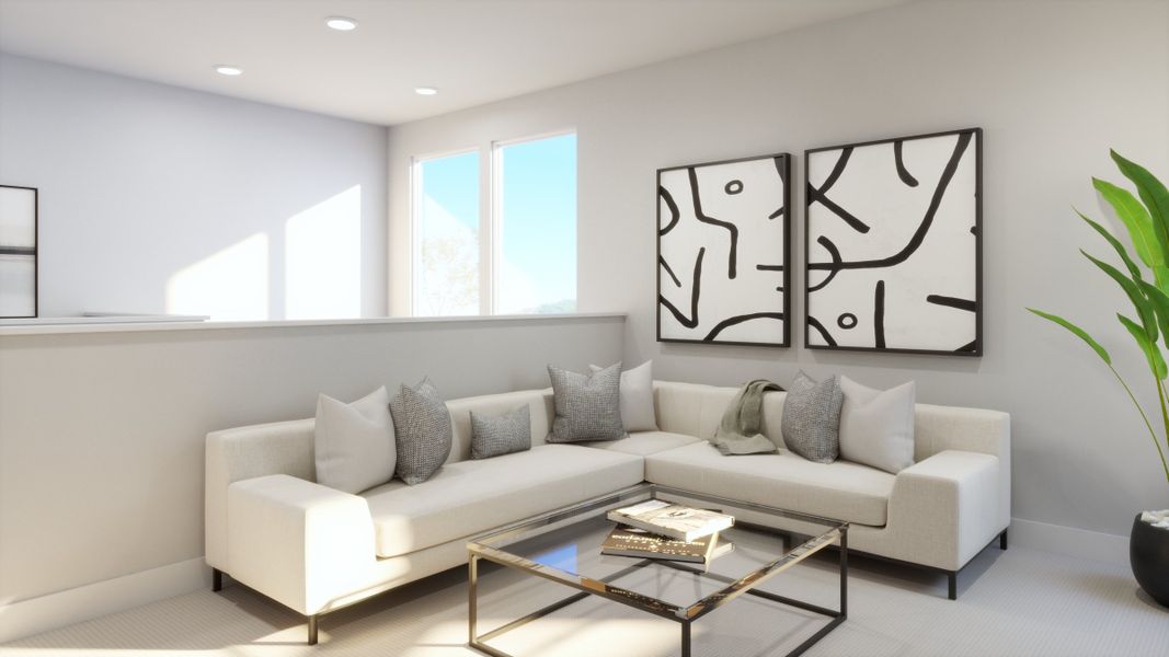 Furnished interior view inside a new home in Freedom at Anthem, Kyle (Image 8).