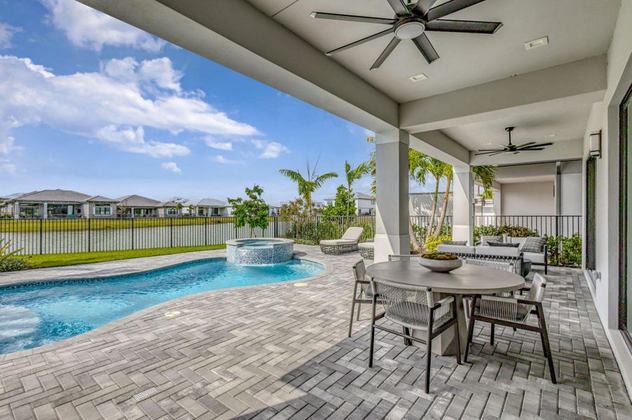 Exterior details and patio area of a home in Apex at Avenir, Palm Beach Gardens (Image 3).