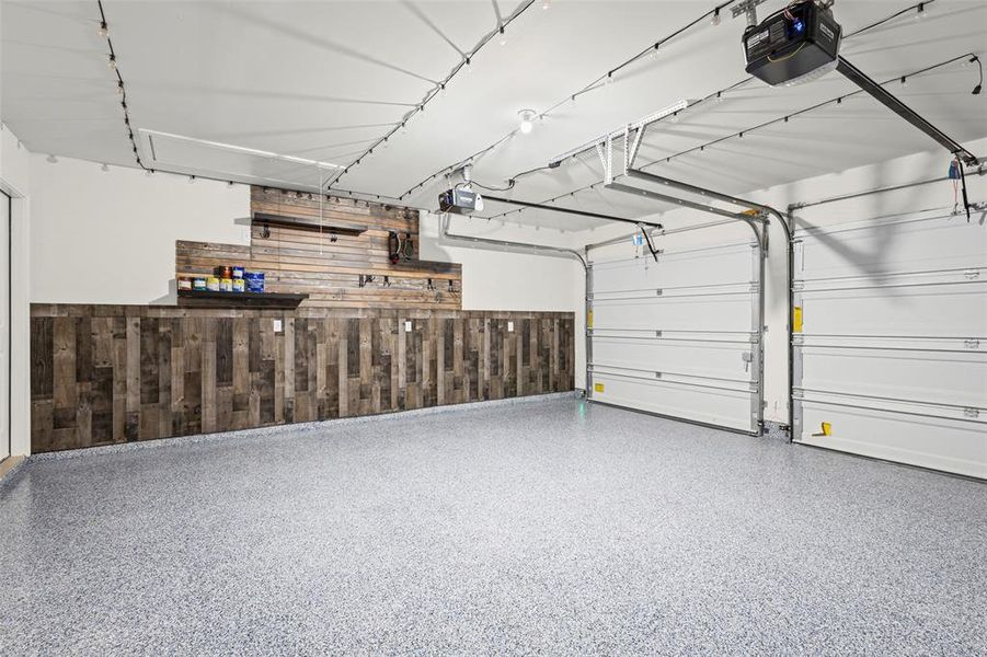 The garage is amazing!  Epoxy floor with lifetime warranty!