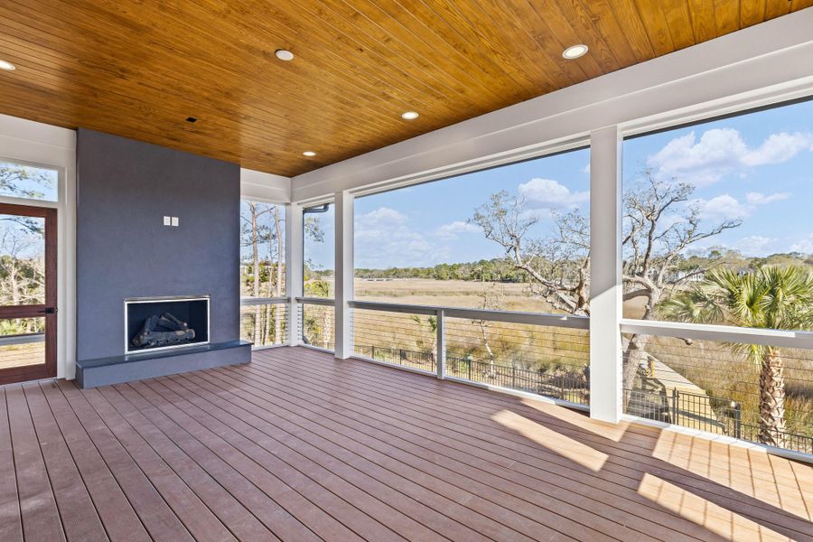 Exterior details and patio area of a home in , Charleston (Image 48).