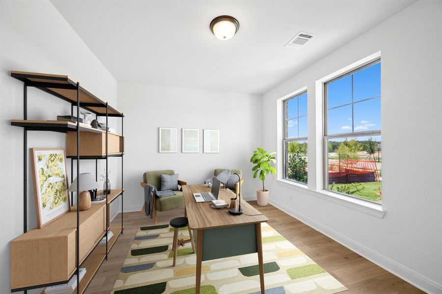 Furnished interior view inside a new home in Karis - Village Series, Crowley (Image 8). Furnished interior view inside a new home in Karis - Village Series, Crowley (Image 8).