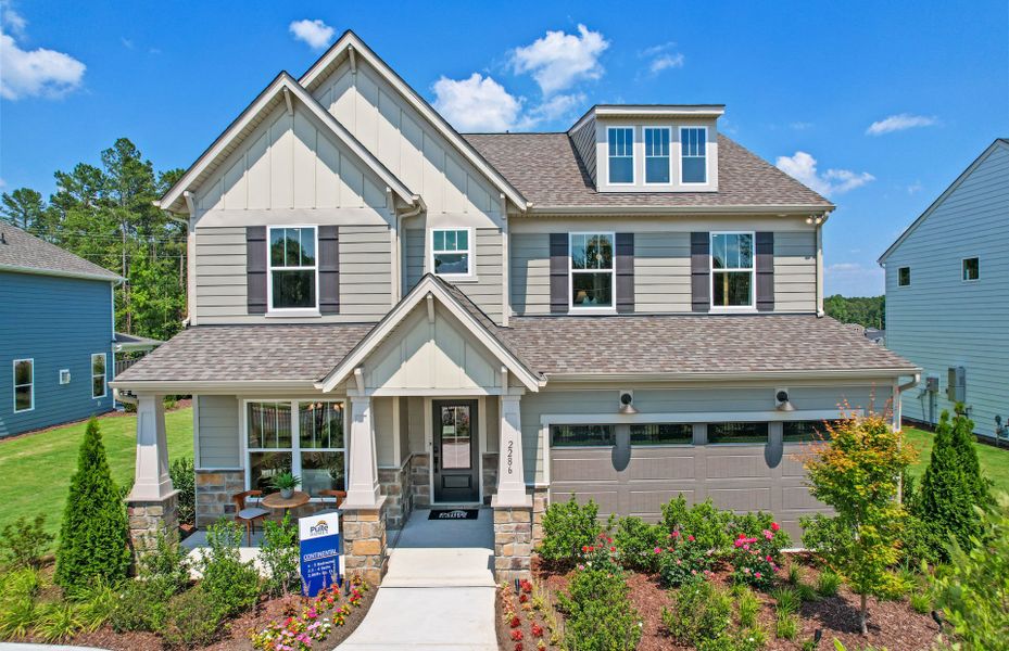 Representative exterior photo of a completed home built from the Continental by Pulte Homes in Elmbrook, Matthews, NC (Image 29).
