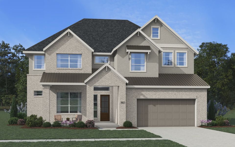 Representative exterior photo of a completed home built from the Waterloo by Chesmar Homes in Sofi Lakes, Katy, TX (Image 23).