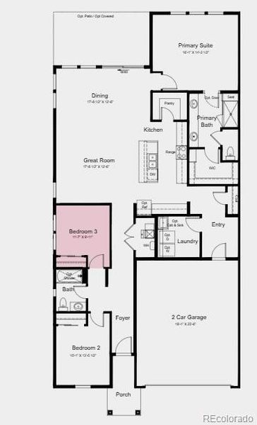 Additional Highlights Include: Bedroom 3 in place of flex room.